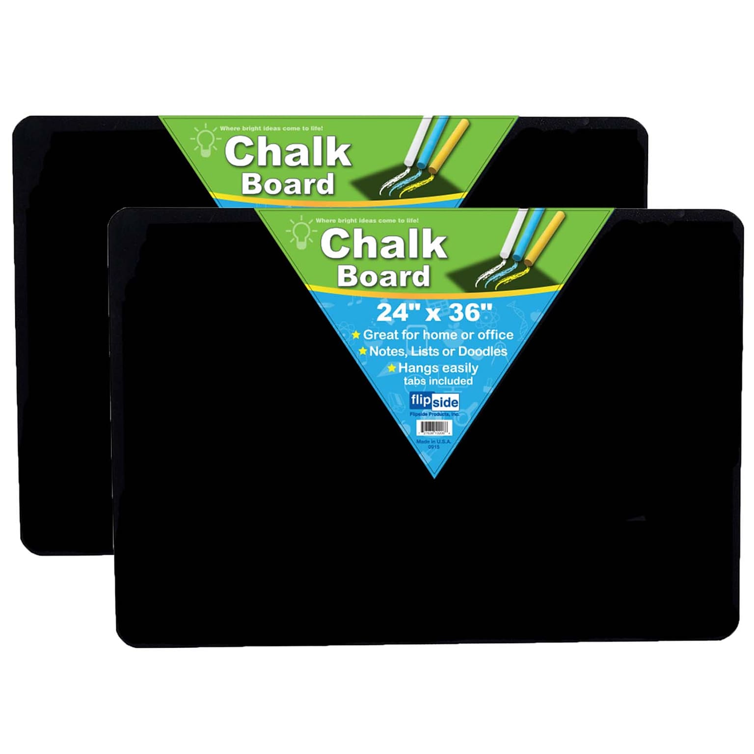 Flipside Chalk Board, Frameless, 24 x 36 Pack of 2 (FLP10206-2)