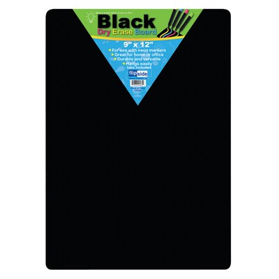Flipside Products Black Melamine Mobile Dry-Erase Whiteboard, 9" x 12", Pack of 4 (FLP40065-4)