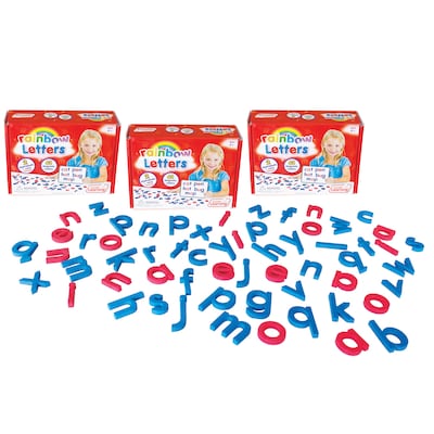 Junior Learning® 1.6 Magnetic Rainbow Letters, Red/Blue, 62 Per Pack, 3 Packs (JRL196-3)