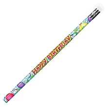 Moon Products Happy Birthday Glitz Pencils, #2 Lead, 12/Pack, 12 Packs (JRM7940B-12)