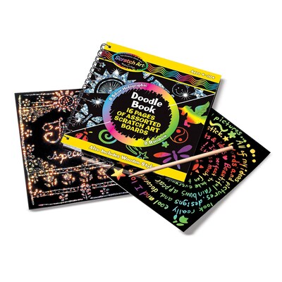 Melissa & Doug Scratch Art Doodle Pad, 5.5 x 5.5 , Multicolor, Pack of 3 (LCI5947-3)