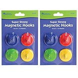 Learning Resources Super Strong Magnetic Hooks, 1.5 Diameter, 4 Per Pack, 2 Packs (LER2694-2)