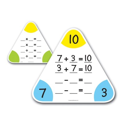 Learning Resources Write & Wipe Fact Family Boards Plastic Mobile Dry-Erase Whiteboard, 10", Pack of 10 (LER3799-2)