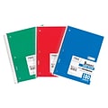 Mead 5-Subject Subject Notebooks, 8 x 10.5, Wide Ruled, 180 Sheets, Assorted Colors, 3/Bundle (MEA