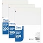 Mead College Ruled Filler Paper, 8" x 10.5", 3-Hole Punched, 200 Sheets/Pack, 3/Bundle (MEA15326-3)