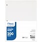 Mead College Ruled Filler Paper, 8" x 10.5", 3-Hole Punched, 200 Sheets/Pack, 3/Bundle (MEA15326-3)