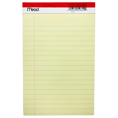 Mead Junior Legal Pad, 5" x 8", 50 Sheets/Pad, 12 Pads (MEA59614-12)