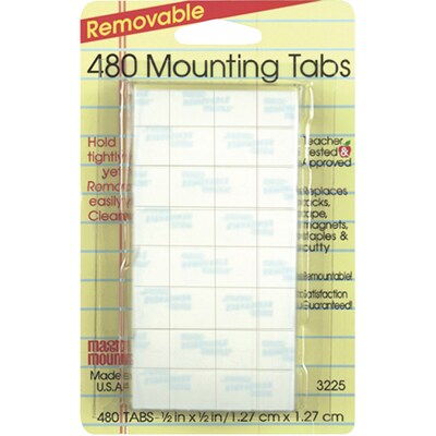 Magic Mounts Removable Tabs, 0.5 x 0.5, 480 Per Pack, 3 Packs (MIL3225-3)