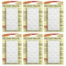 Magic Mounts Chart Mounts, 1 x 1, 40/Pack, 6 Packs (MIL3226-6)
