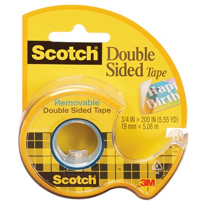 Scotch Removable Double Sided Tape, 3/4 x 5.5 yds., Clear, 6 Rolls (MMM238-6)