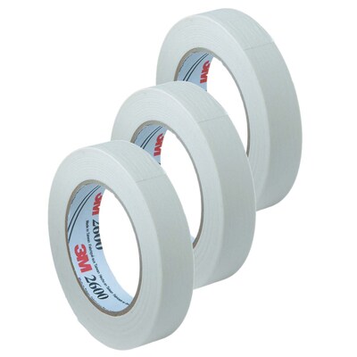 3M 2 in x 60 yds., Masking Tape, White, 3 Rolls (MMM260048A-3)