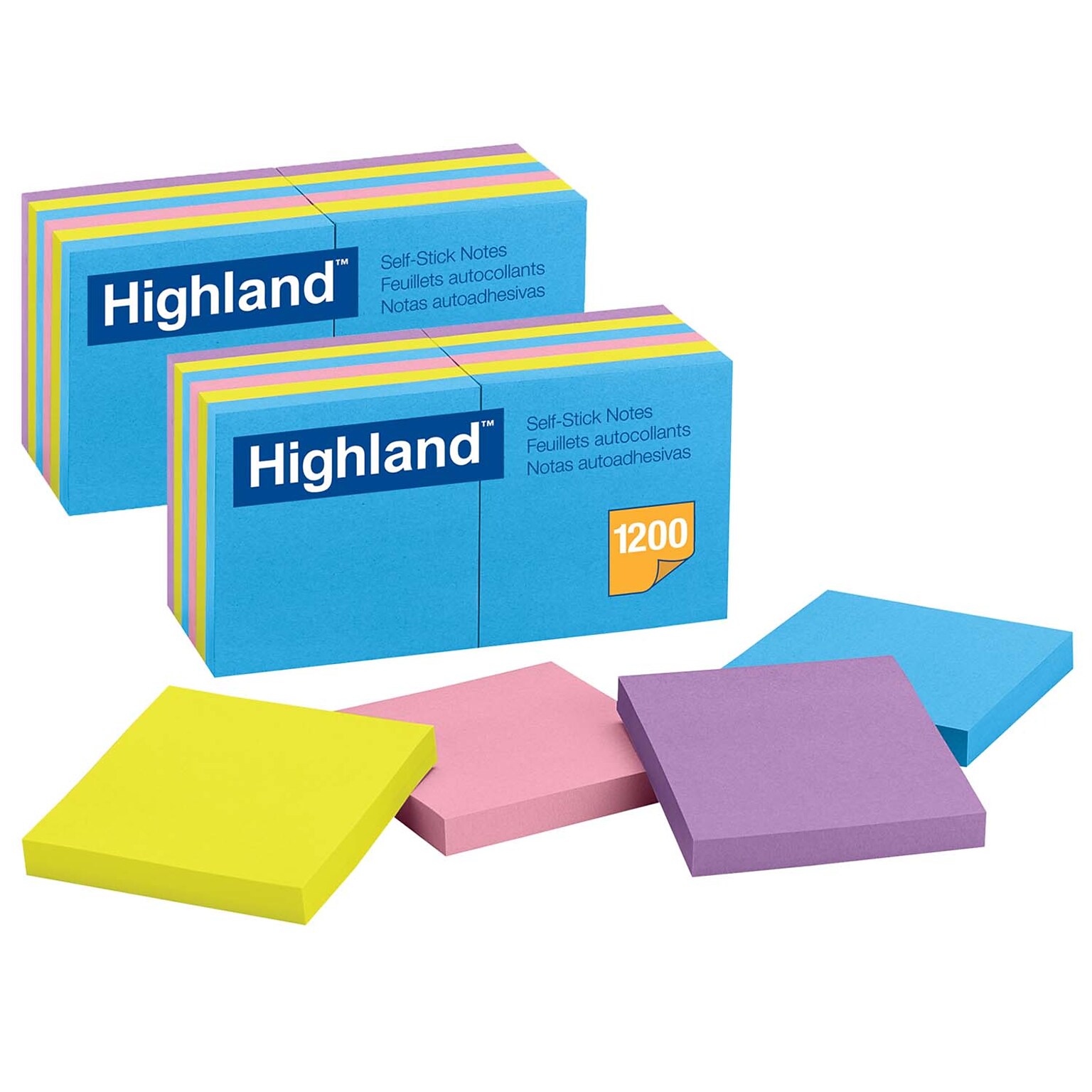 Highland Notes, 3 x 3, 100 Sheet/Pad, 12 Pads/Pack (MMM6549B-2)