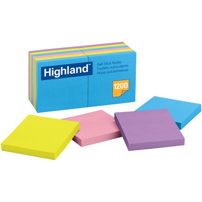 Highland Notes, 3 x 3, 100 Sheet/Pad, 12 Pads/Pack (MMM6549B-2)
