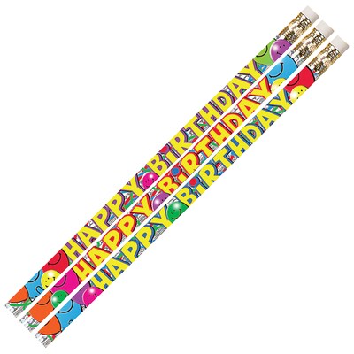 Musgrave Pencil Company Birthday Bash Motivational/Fun Pencils, #2 Lead, 12/Pack, 12 Packs (MUS2214D