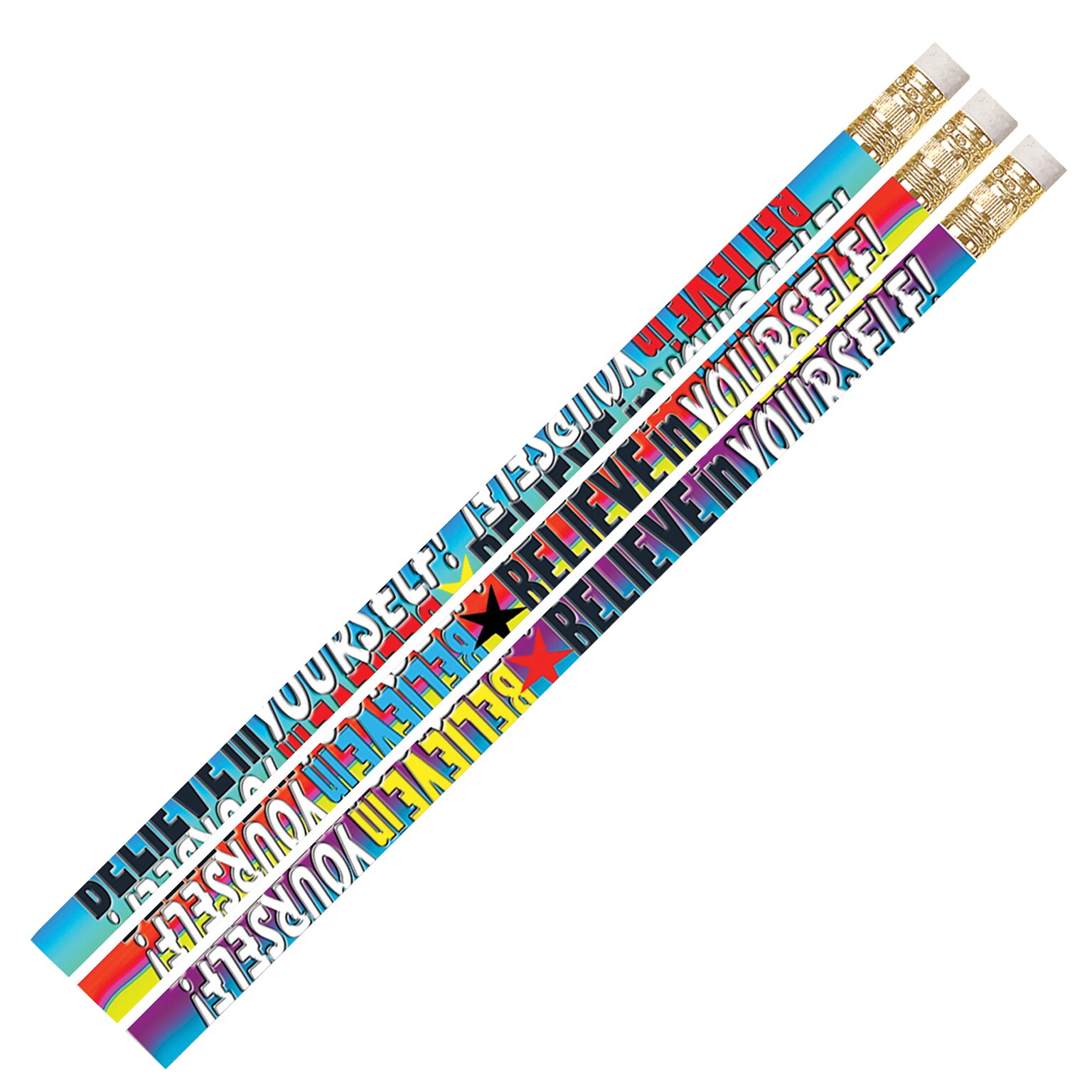 Musgrave Pencil Company Believe In Yourself Motivational Pencils, #2 Lead, 12/Pack, 12 Packs (MUS2283D-12)