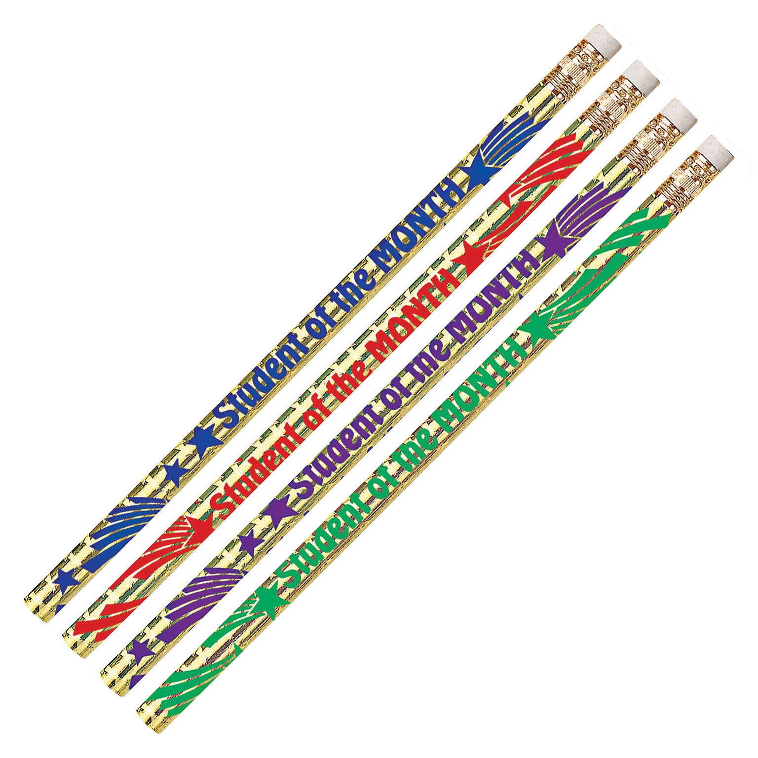 Musgrave Pencil Company Student of the Month Motivational Pencils, #2 Lead, 12/Pack, 12 Packs (MUS2284D-12)