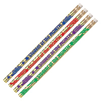 Musgrave Pencil Company Student of the Month Motivational Pencils, #2 Lead, 12/Pack, 12 Packs (MUS2284D-12)