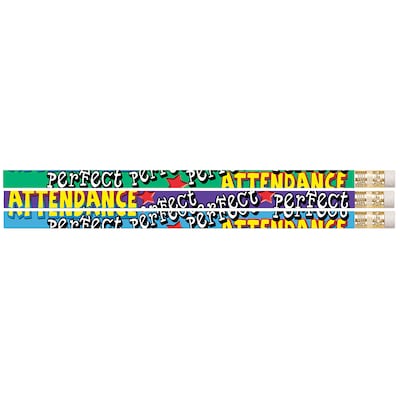 Musgrave Pencil Company Perfect Attendance Motivational Pencils, 12/Pack, 12 Packs (MUS2329D-12)