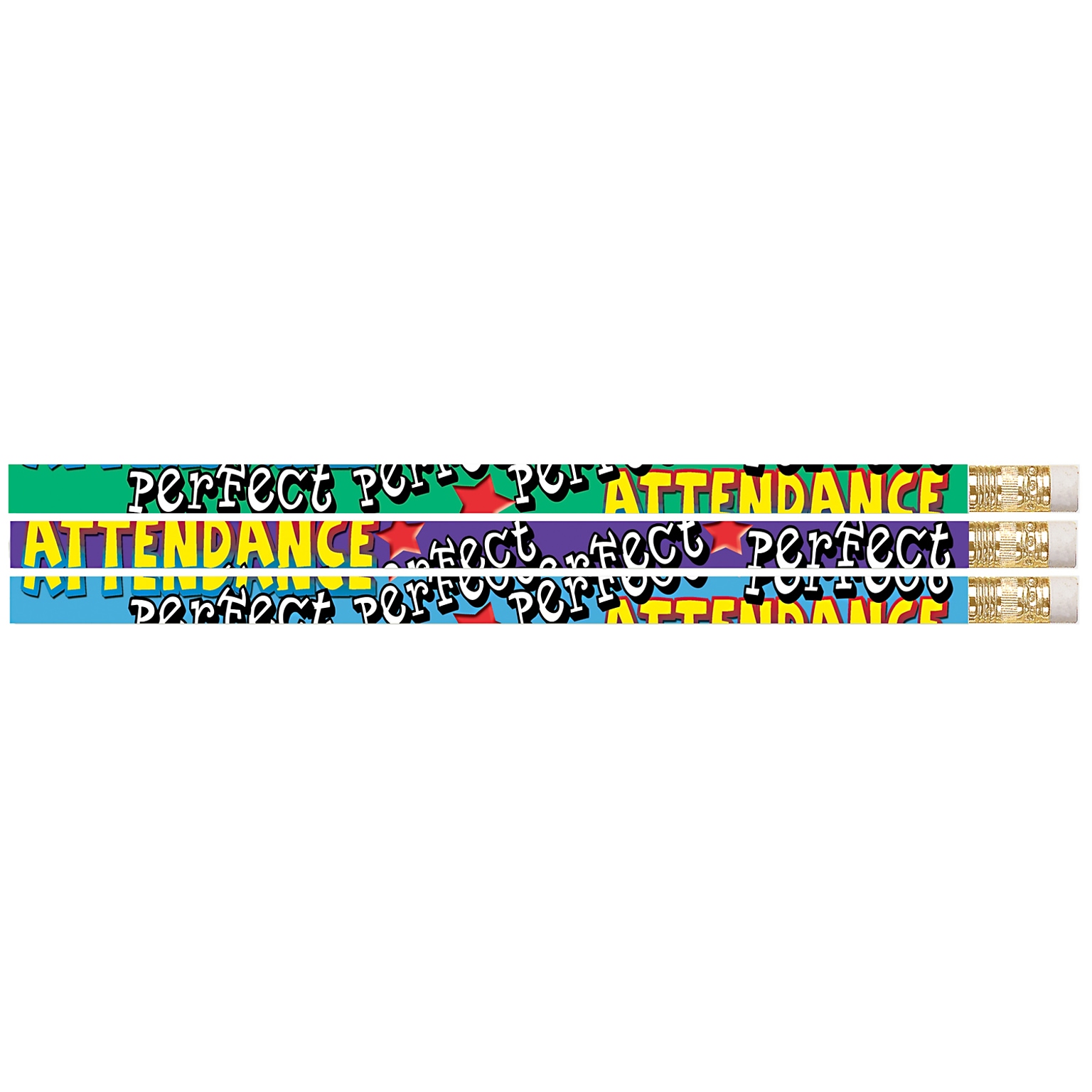 Musgrave Pencil Company Perfect Attendance Motivational Pencils, 12/Pack, 12 Packs (MUS2329D-12)