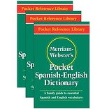 Pocket Spanish-English Dictionary, Paperback, Pack of 3