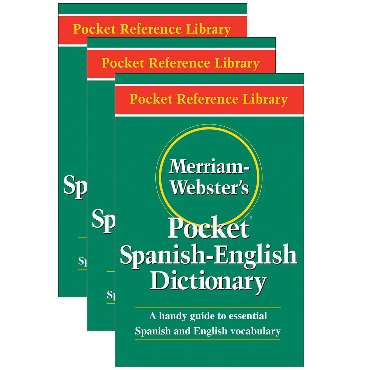 Merriam-Webster Pocket Spanish-English Dictionary, Paperback, Pack of 3 (MW-5193-3)