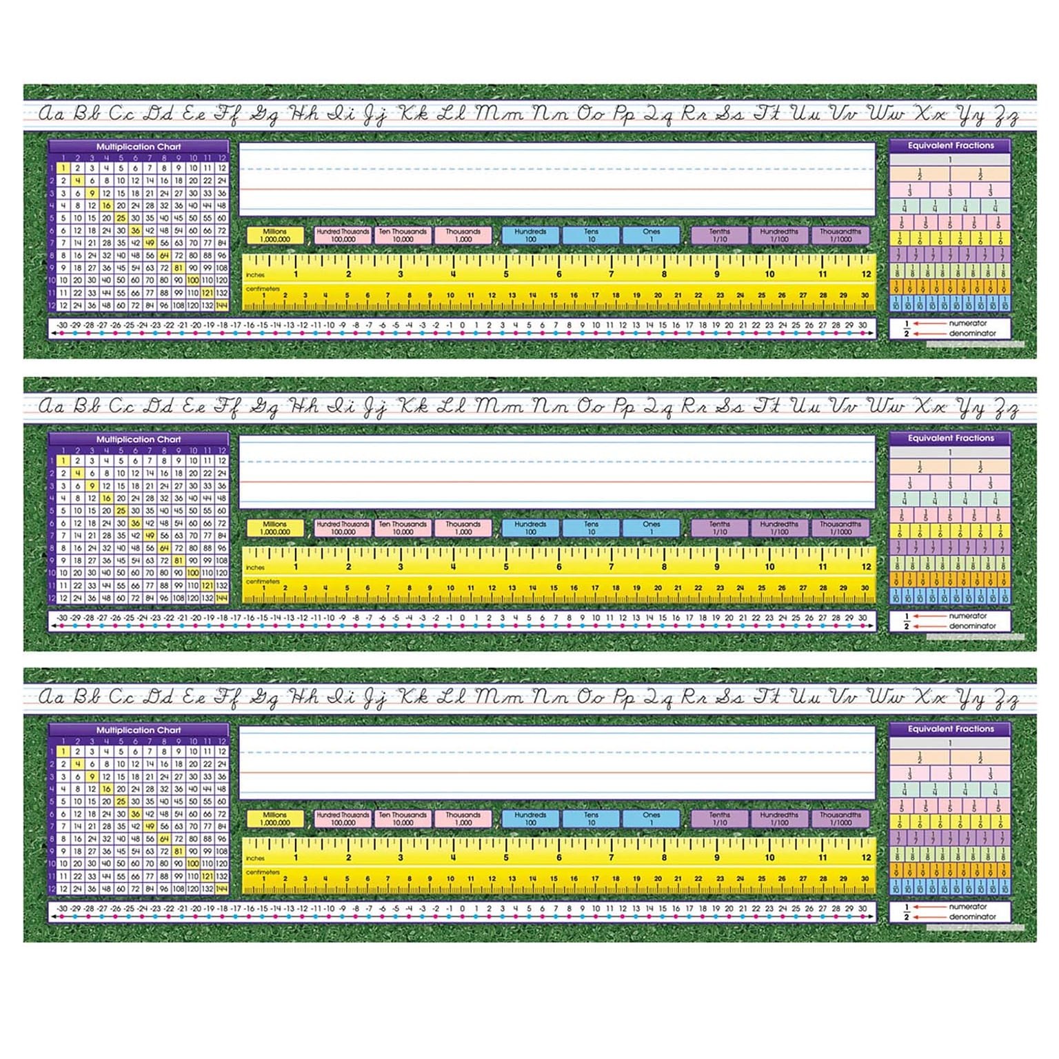 North Star Teacher Resources Modern Cursive Intermediate Desk Plates, 19 x 5, 36 Per Pack, 3 Packs (NST9006-3)