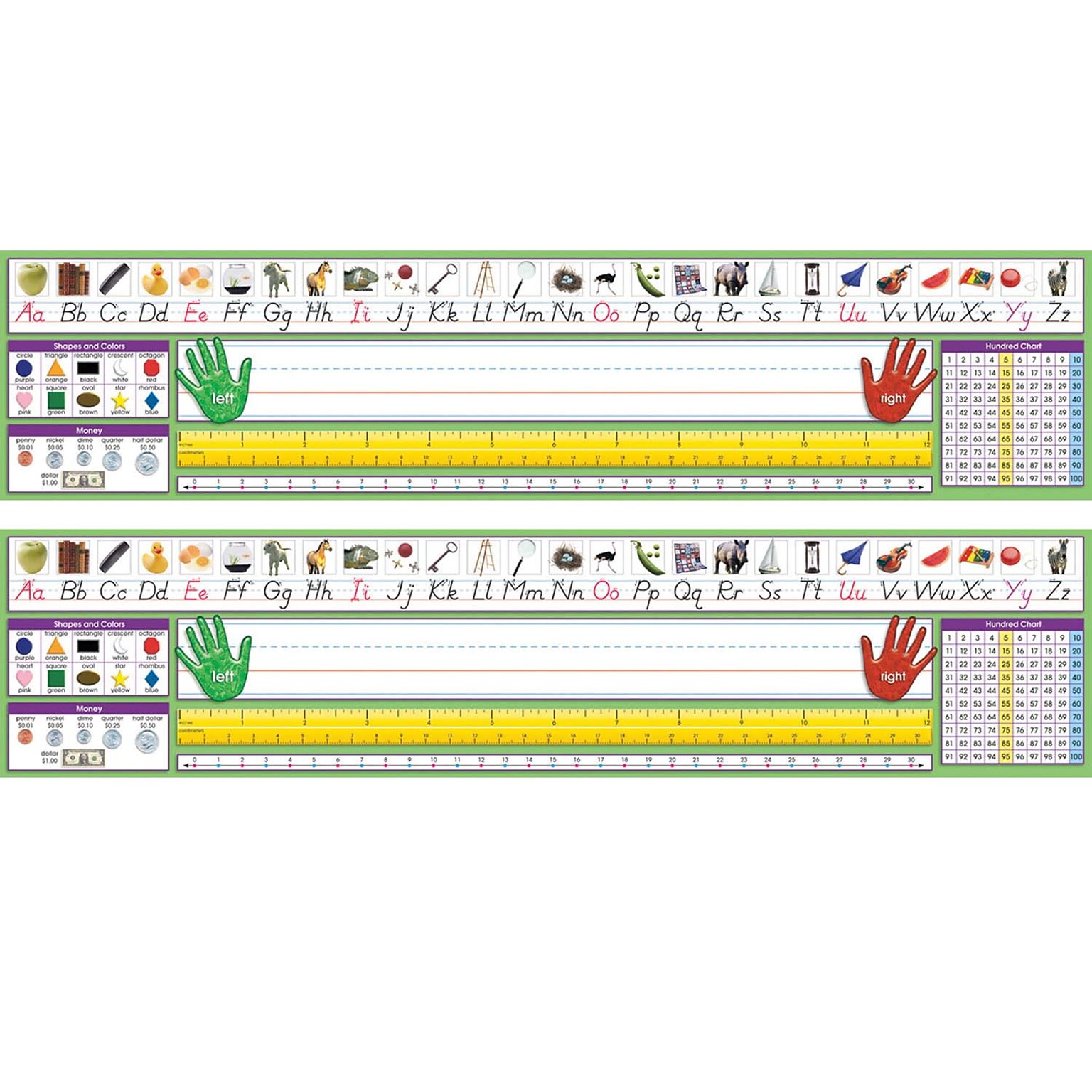 North Star Teacher Resources Adhesive Primary Modern Manuscript Desk Plates, 17.5 x 4, 36 Per Pack, 2 Packs (NST9041-2)