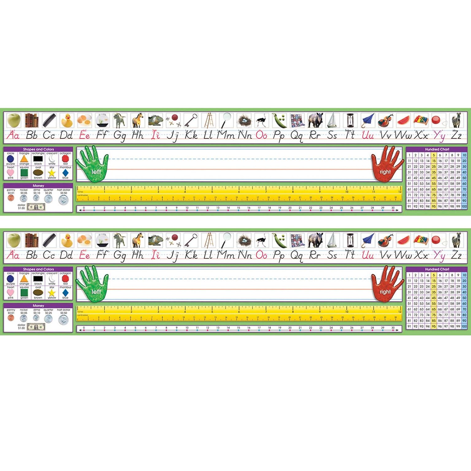 North Star Teacher Resources Adhesive Primary Modern Manuscript Desk Plates, 17.5 x 4, 36 Per Pack, 2 Packs (NST9041-2)