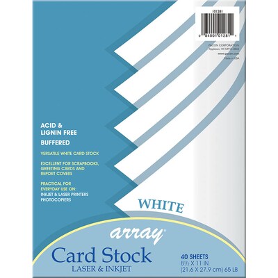 Pacon® Card Stock, White, 8-1/2" x 11", 40 Sheets Per Pack, 3 Packs (PAC101281-3)