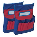 Pacon® Canvas Chair Storage Pocket Chart, 18.5 x 14.5 x 2.5, Blue/Red, Pack of 2 (PAC20060-2)