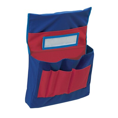 Pacon Canvas Chair Storage Pocket Chart, 18.5" x 14.5" x 2.5", Blue/Red, Pack of 2 (PAC20060-2)