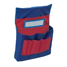 Pacon Canvas Chair Storage Pocket Chart, 18.5 x 14.5 x 2.5, Blue/Red, Pack of 2 (PAC20060-2)