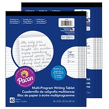 Pacon Multi-Program Handwriting Tablet, 40 Sheets, 12/Pack (PAC2482-12)