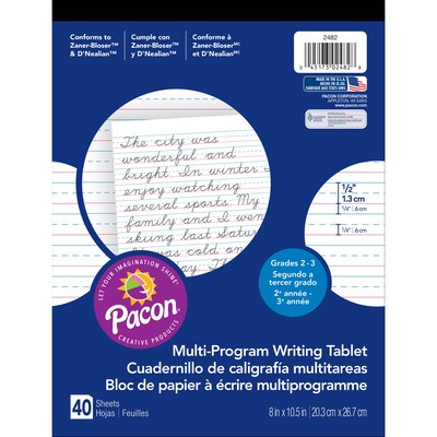 Pacon Multi-Program Handwriting Tablet, 40 Sheets, 12/Pack (PAC2482-12)