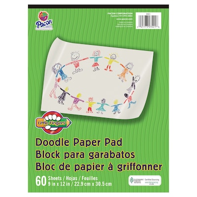 Pacon® 9" x 12" All-Purpose Doodle Pad, 60 Sheets, 12 Pack (PAC3421-12)
