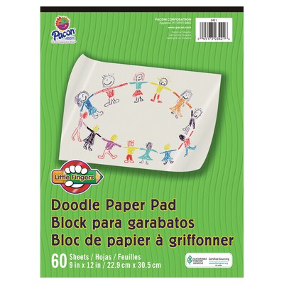 Pacon® 9" x 12" All-Purpose Doodle Pad, 60 Sheets, 12 Pack (PAC3421-12)