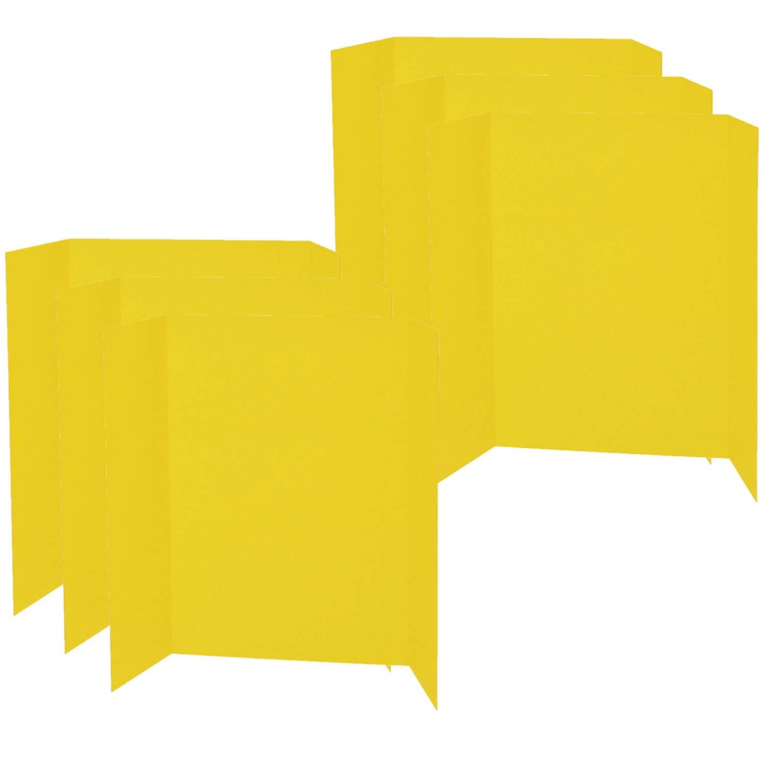 Pacon Tri-Fold Presentation Board, 36 x 48, Corrugated, Yellow, 6/Bundle (PAC3769-6)