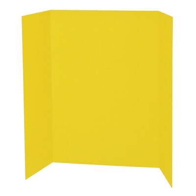 Pacon Tri-Fold Presentation Board, 36 x 48, Corrugated, Yellow, 6/Bundle (PAC3769-6)