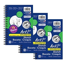 UCreate® 9 x 6 All-Purpose Sketch Diary, Standard Weight,70 Sheets, 3 Packs (PAC4790-3)