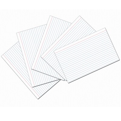 Pacon 5 x 8 Index Cards, Lined, White, 100/Pack, 6 Packs/Bundle (PAC5137-6)