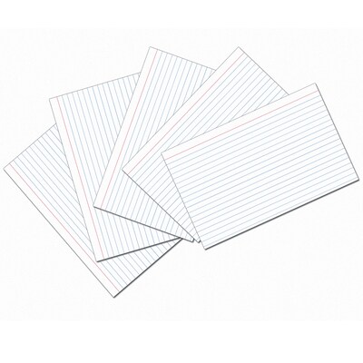 Pacon 5 x 8 Index Cards, Lined, White, 100/Pack, 6 Packs/Bundle (PAC5137-6)