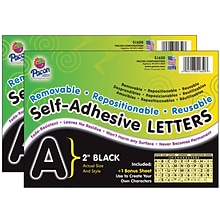 Pacon® 2 Self-Adhesive Letters, Puffy Font, Black, 159 Characters Per Pack, 2 Packs (PAC51650-2)