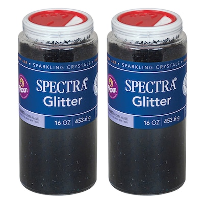 Spectra® Glitter, Black, 1 lb. Per Jar, 2 Jars (PAC91880-2)