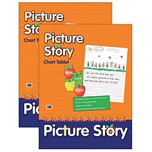 Pacon 1-1/2 Ruled (Short) Picture Story Chart Tablet Easel Pad, 14 x 32, White, 25 Sheets/Pad, 2/