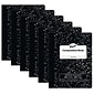 Pacon Composition Notebooks, 9.75" x 7.5", Wide Ruled, 100 Sheets, Black, 6/Bundle (PACMMK37101-6)