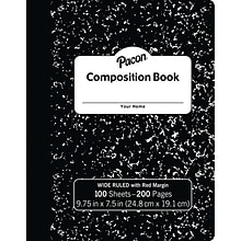 Pacon Composition Notebooks, 9.75 x 7.5, Wide Ruled, 100 Sheets, Black, 6/Bundle (PACMMK37101-6)