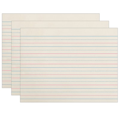 Zaner-Bloser 10.5 x 8 Newsprint Handwriting Paper, Dotted Midline, White, 500 Sheets Per Pack, 3 P