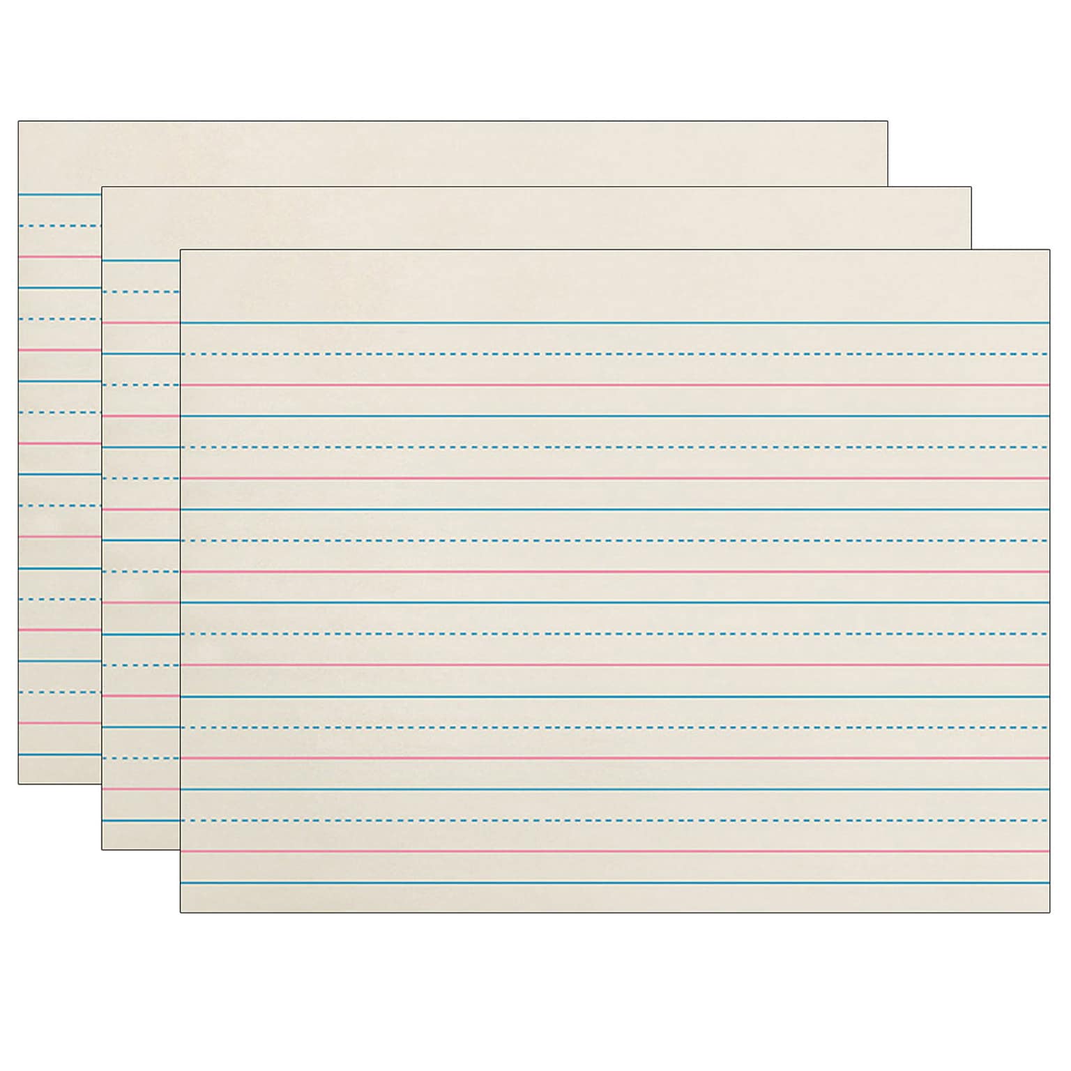 Zaner-Bloser 10.5 x 8 Newsprint Handwriting Paper, Dotted Midline, White, 500 Sheets Per Pack, 3 Packs (PACZP2609-3)
