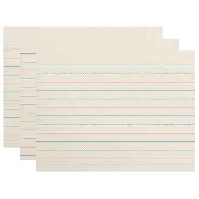 Zaner-Bloser 10.5 x 8 Newsprint Handwriting Paper, Dotted Midline, White, 500 Sheets Per Pack, 3 P