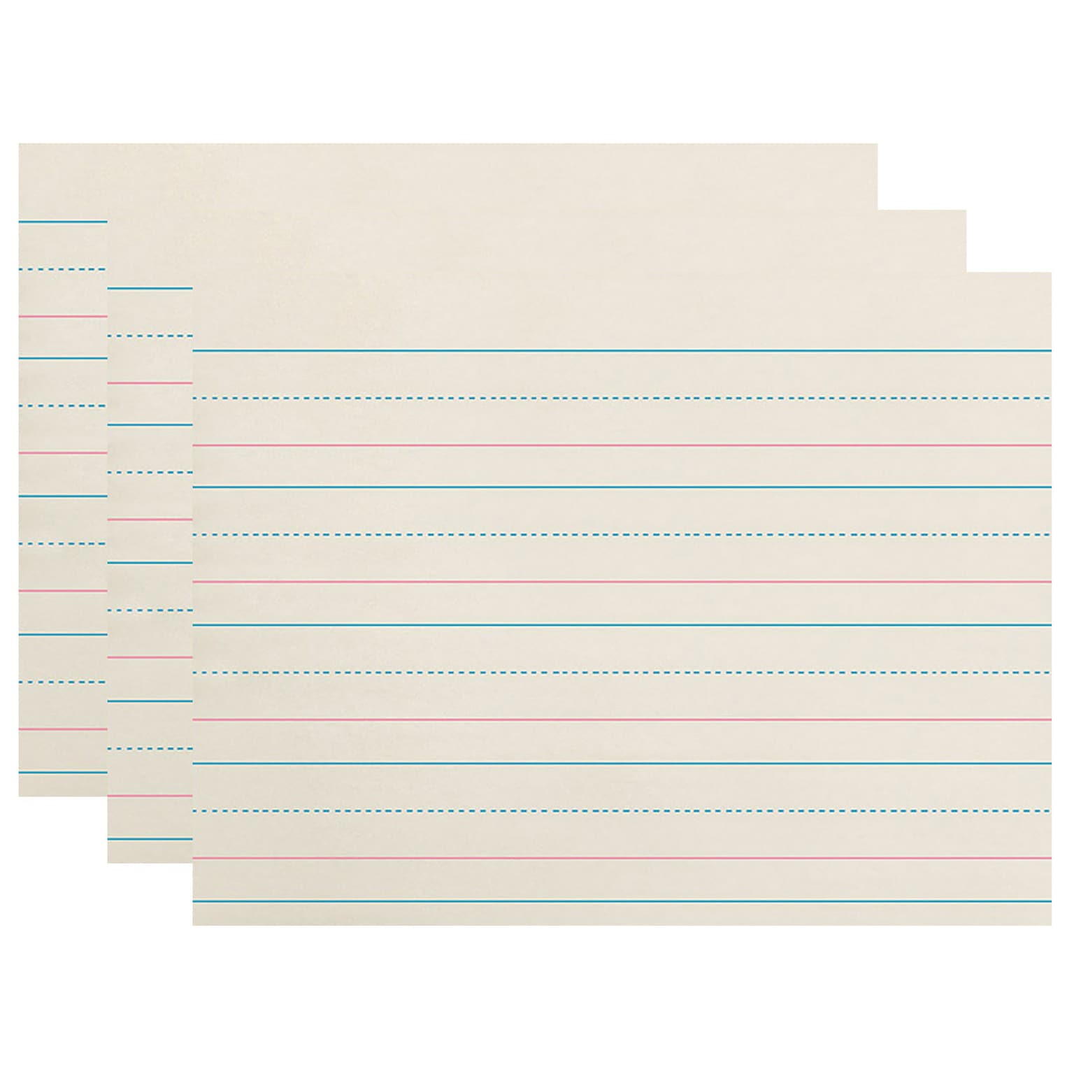 Zaner-Bloser 10.5 x 8 Newsprint Handwriting Paper, Dotted Midline, White, 500 Sheets Per Pack, 3 Packs (PACZP2610-3)